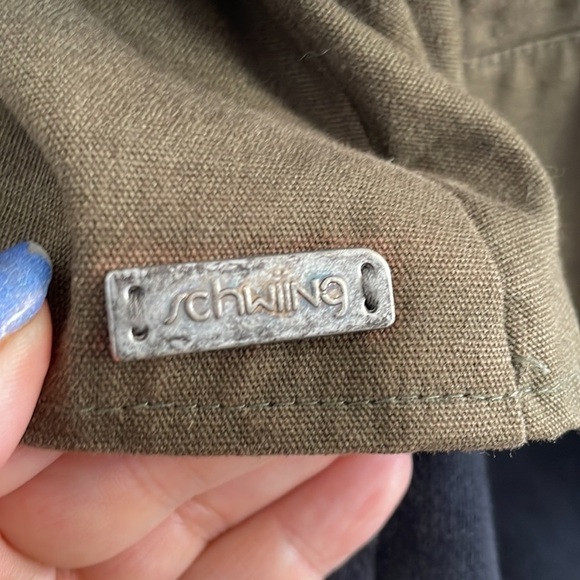 Vintage Schwiing Army Style Large Buttons Jacket Winged Lapels - Picture 4 of 17